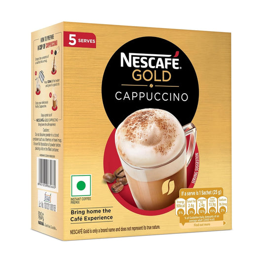 Nescafé Gold Cappuccino Instant Coffee Premix, 125g (5 Sachets x 25g)