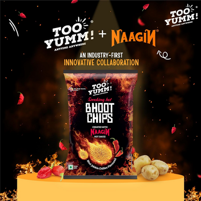 Too Yumm! Bhoot Chips | Created With Naagin Hot Sauce | Tasty & Spicy | Bhut Jolokia Chillies | Potato Chips | 90g