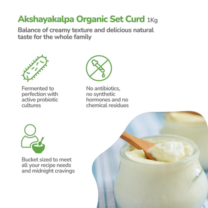 Akshayakalpa-Artisanal Organic Set Curd, 1KG - Tub