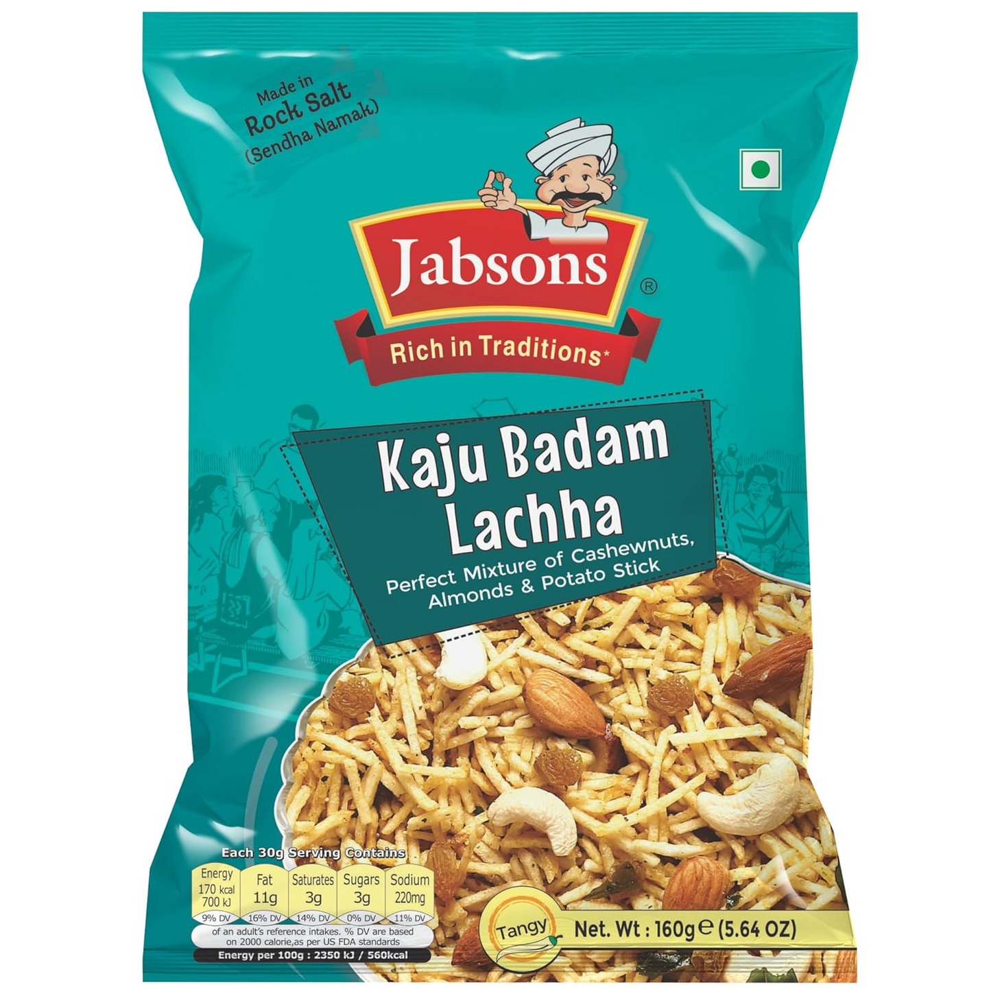 Jabsons Namkeen Kaju Badam Laccha 160gm (Crispy & Crunchy)