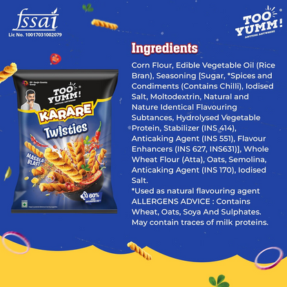 Too Yumm! Twisties Masala Blast| Extra Masala & Crunch | Tasty & Spicy 65g