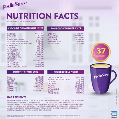 Pediasure Health and Nutrition Drink Powder 1kg, Vanilla, Scientifically Designed Nutrition for Supporting Kids Growth