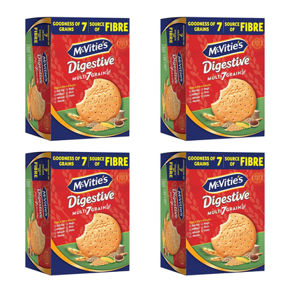 McVities Digestive Multi 7 Grain Biscuits with Barley, Ragi, Oats, Wheat, Millets, Rice, Maize, High in Fibre, 200gm (Pack of 4)