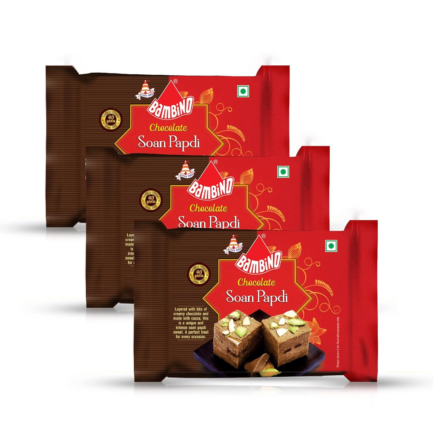 Bambino Chocolate Soan Papdi Each 200Gms   Pack of 3