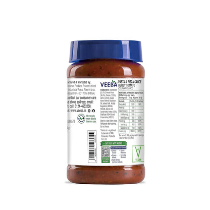 Veeba Pasta & Pizza Sauce - Herby Tomato (525g)  I Red Pasta Sauce I Pasta Sauce I 100% Vegetarian