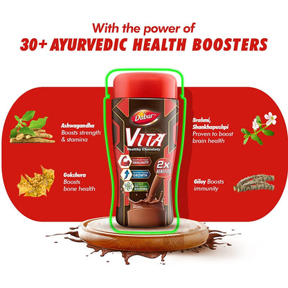 Dabur Vita - 500g Jar | Chocolate Health Drink for Physical Growth, Bone & Muscle Growth, Brain Health