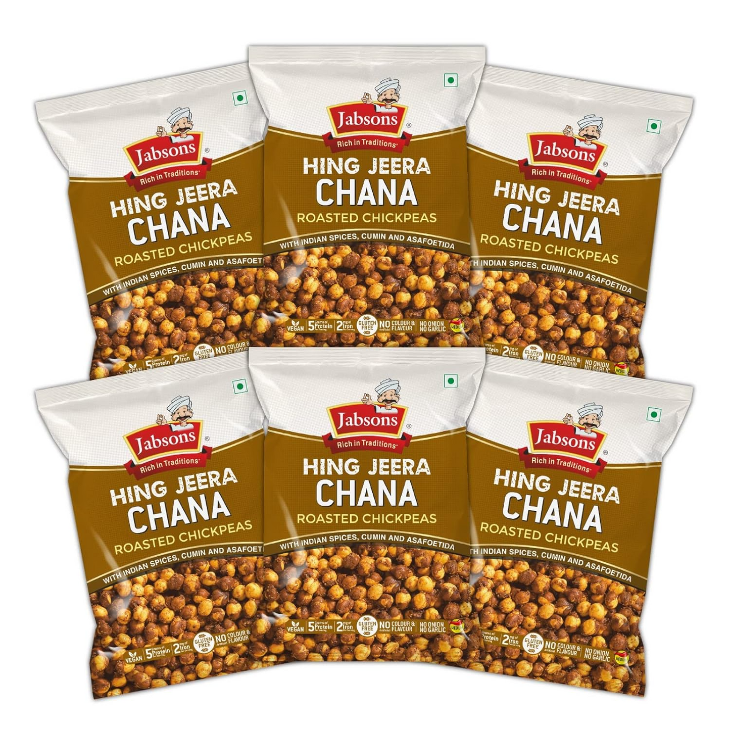 Jabsons Roasted Chana Hing Jeera 150g (Pack of 6)