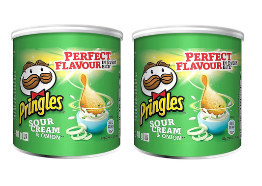 Pringles Sour Cream & Onion Pop & Go Potato Chips 40g (Pack of 2)