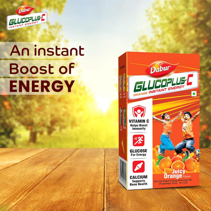 Dabur Glucoplus-C Instant Energy Glucose (Orange Flavour) - 1Kg | Replenishes Energy | Vitamin C Helps Boosts Immunity