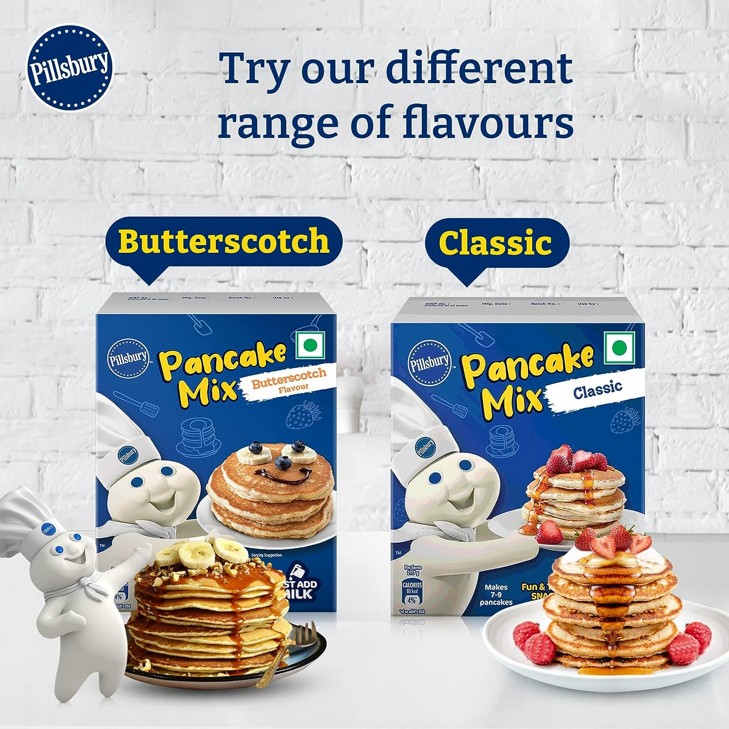 Pillsbury Chocolate Flavour Pancake Mix| 2-Minute Pancake Mix for Kids| No-Preservatives | 500g