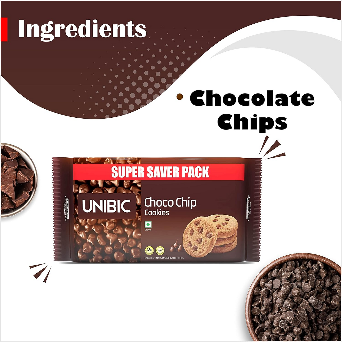 Unibic Foods Choco Chip Cookies, 500gram, Chocolate