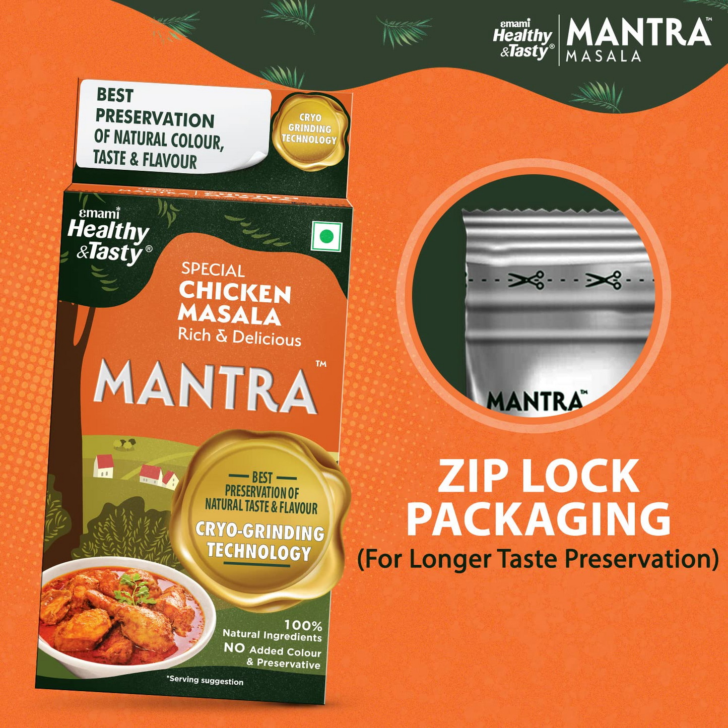 Mantra Special Chicken Masala (100g) | Ground Using Cryo Grinding Technology | Retains Maximum Essential Oils | No Added Colour and Preservatives