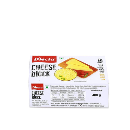 Dlecta Processed Cheese Block, 400 g