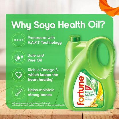 Fortune Soya Health, Refined Soyabean oil, 5L