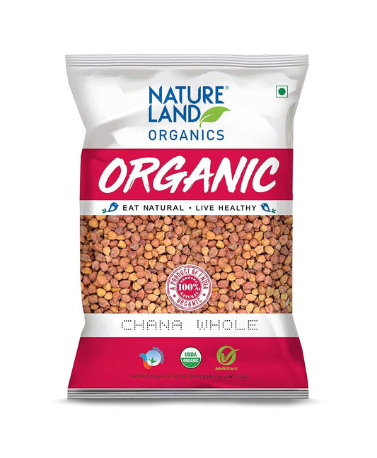 Natureland Organics Chana whole 500 Gm - Organic Healthy Pulses