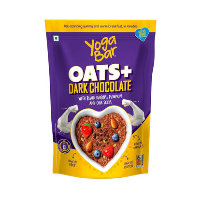 Yogabar Dark Chocolate Oatmeal 1kg Healthy Breakfast Cereal Gluten Free Oats High in Protein & Gluten-Free | Now with Black Raisins