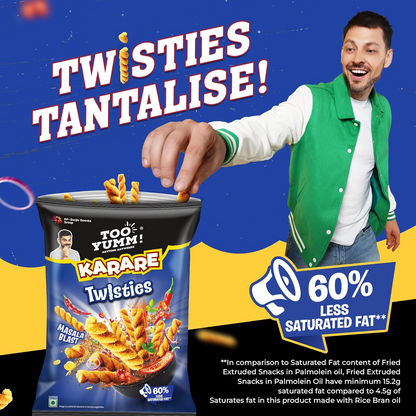 Too Yumm! Twisties Masala Blast| Extra Masala & Crunch | Tasty & Spicy 65g