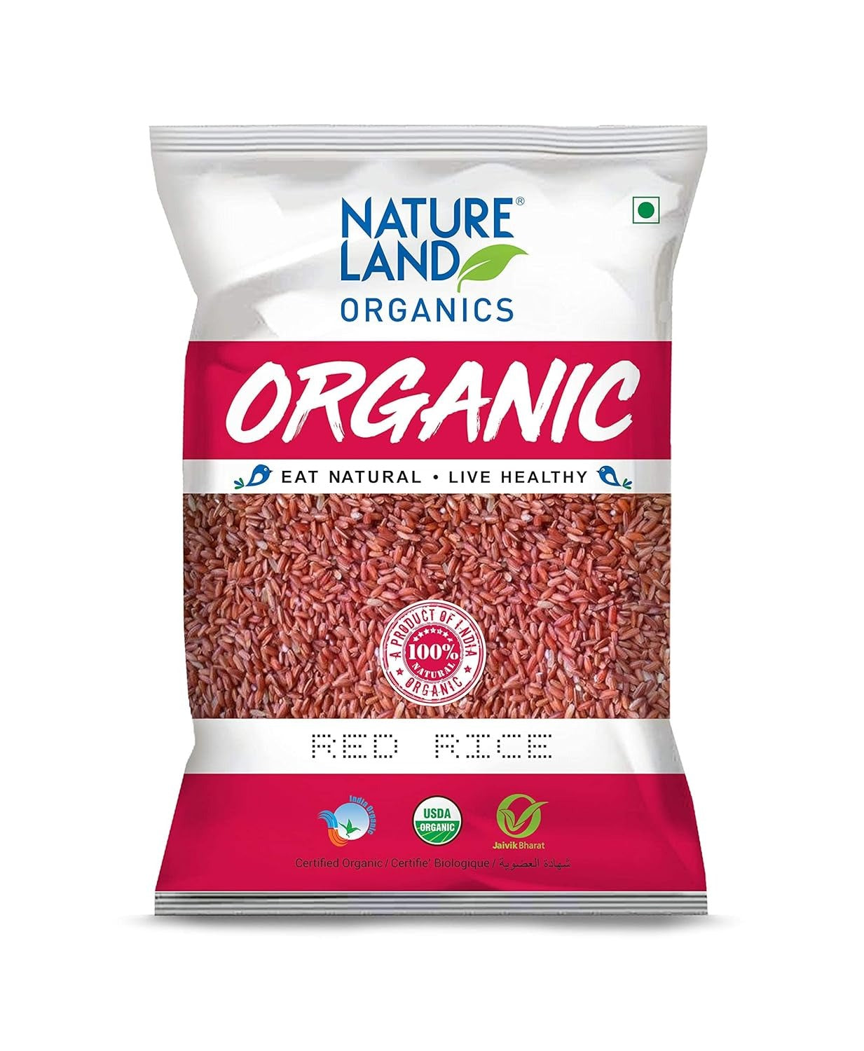 Natureland Organics Red Rice 1 Kg - Organic Rice