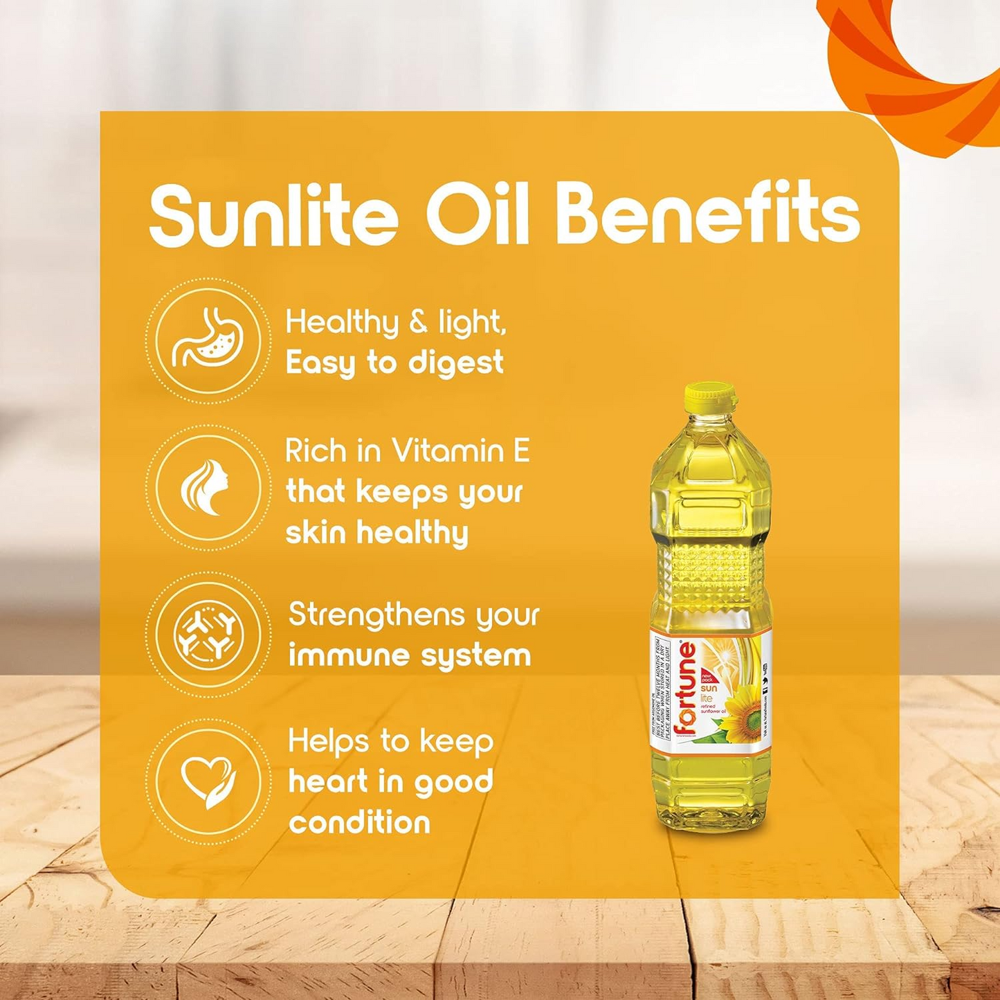 Fortune Sunflower Oil, 1L Bottle