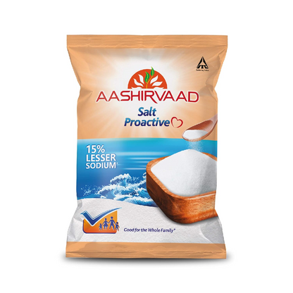 Aashirvaad Salt Proactive, 1kg Pack, Sodium - Reduced diet for Blood Pressure Management and Active Life