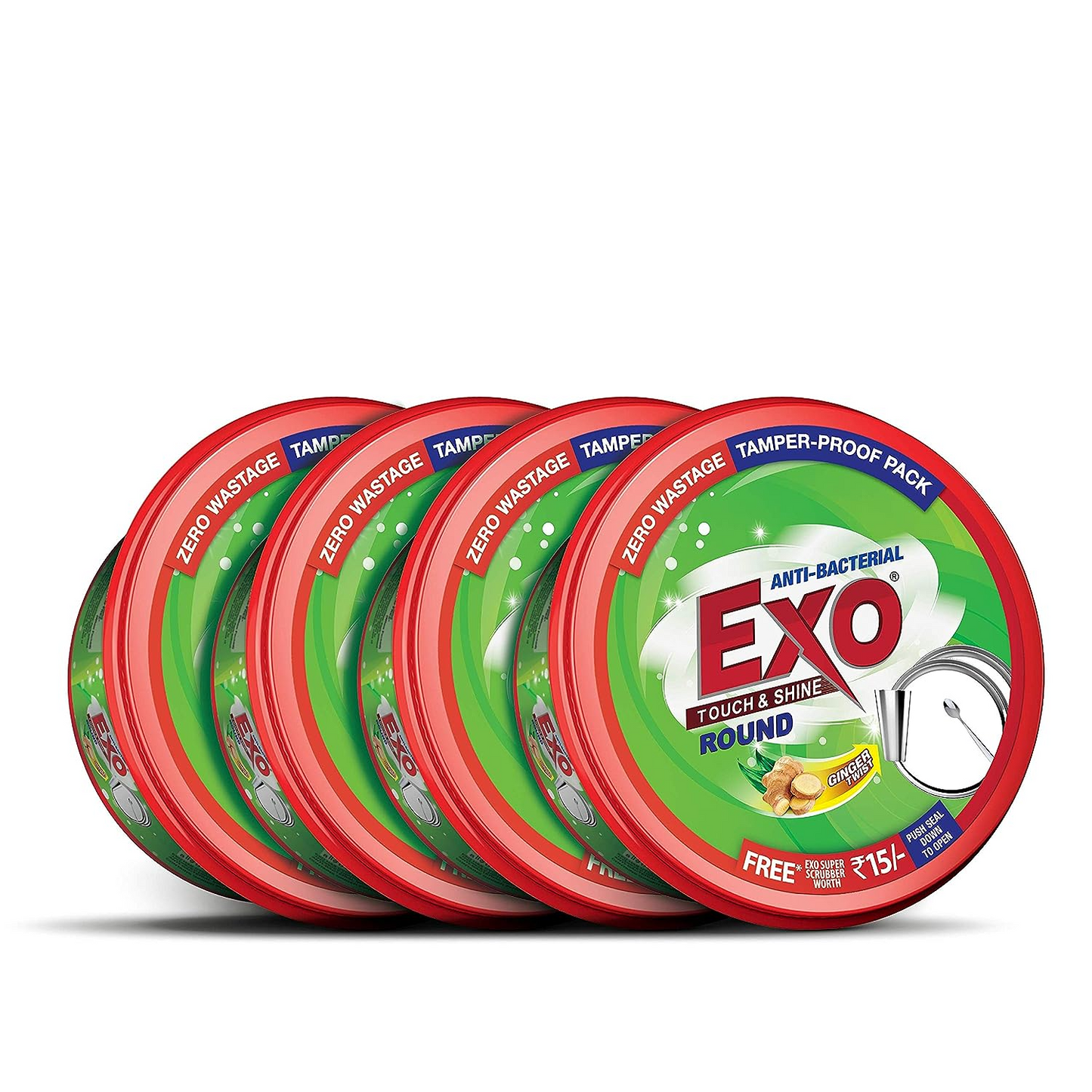 Exo Round Dish Wash Bar - 700 g (Pack of 4)