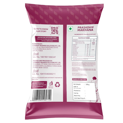 Farmley Prasadam Makhana, Foxnuts I 200g I Natural & Crunchy