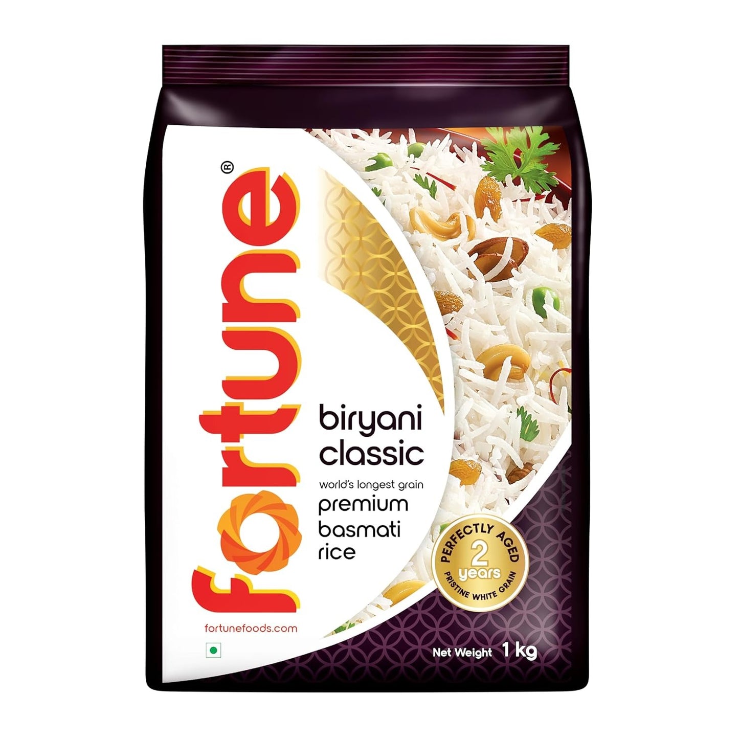 Fortune Biryani Classic, Premium basmati Raw Rice,Aged for 2 Years, 5 KG