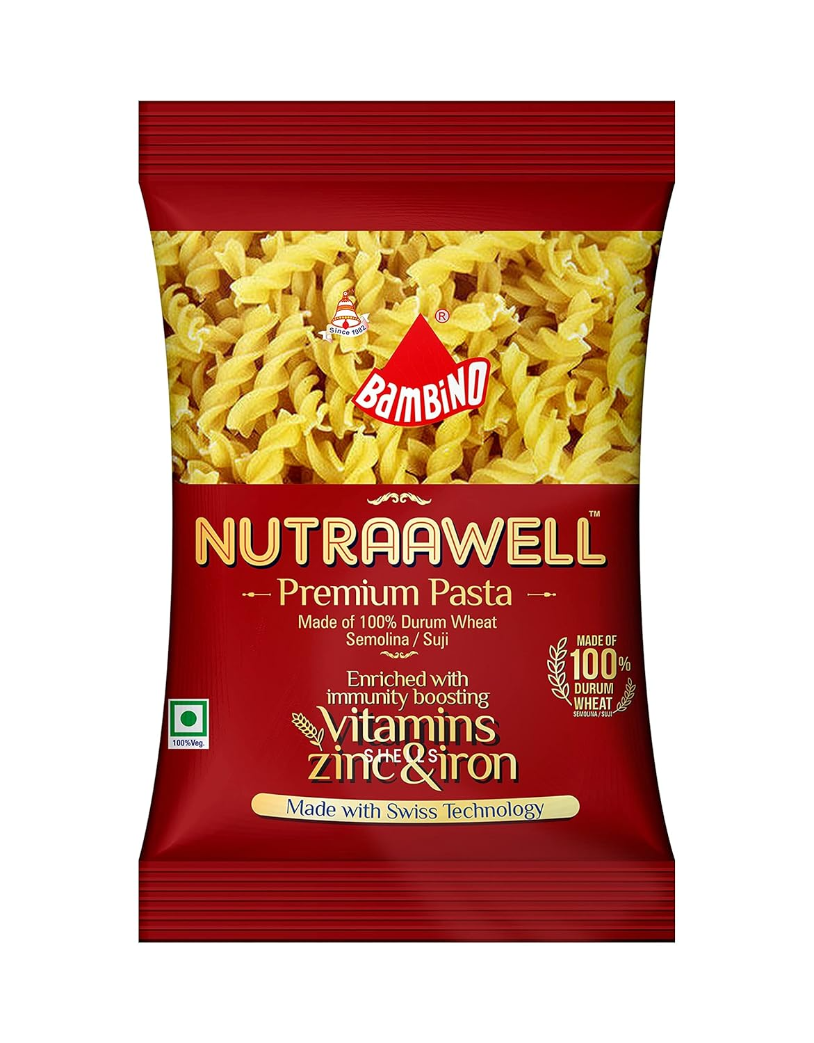 Bambino Premium Pasta, Spirali, 500g Pouch