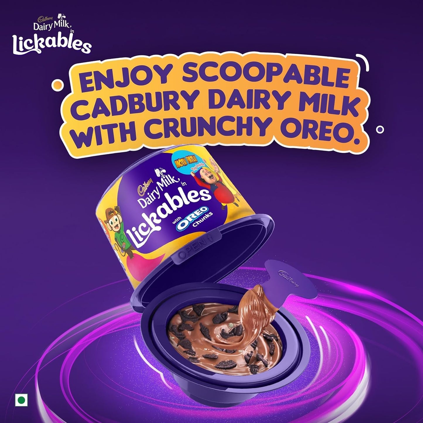 Cadbury Dairy Milk Lickables Chocolate with Oreo Chunks, 20 G, Pack of 12 (12 X 20 G), Liquid