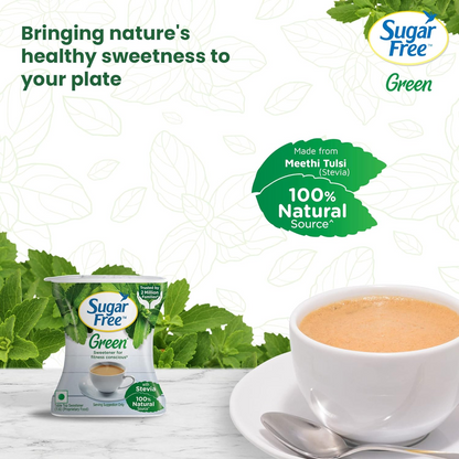 Sugar Free Green Stevia, 300 Pellets  | 100% Natural Meethi Tulsi (Stevia) leaves| Sweet like Sugar but with zero calories | 30g