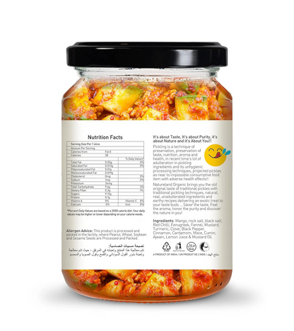 Natureland Organics Mango Pickle 350 Gm - Organic Healthy Pickles