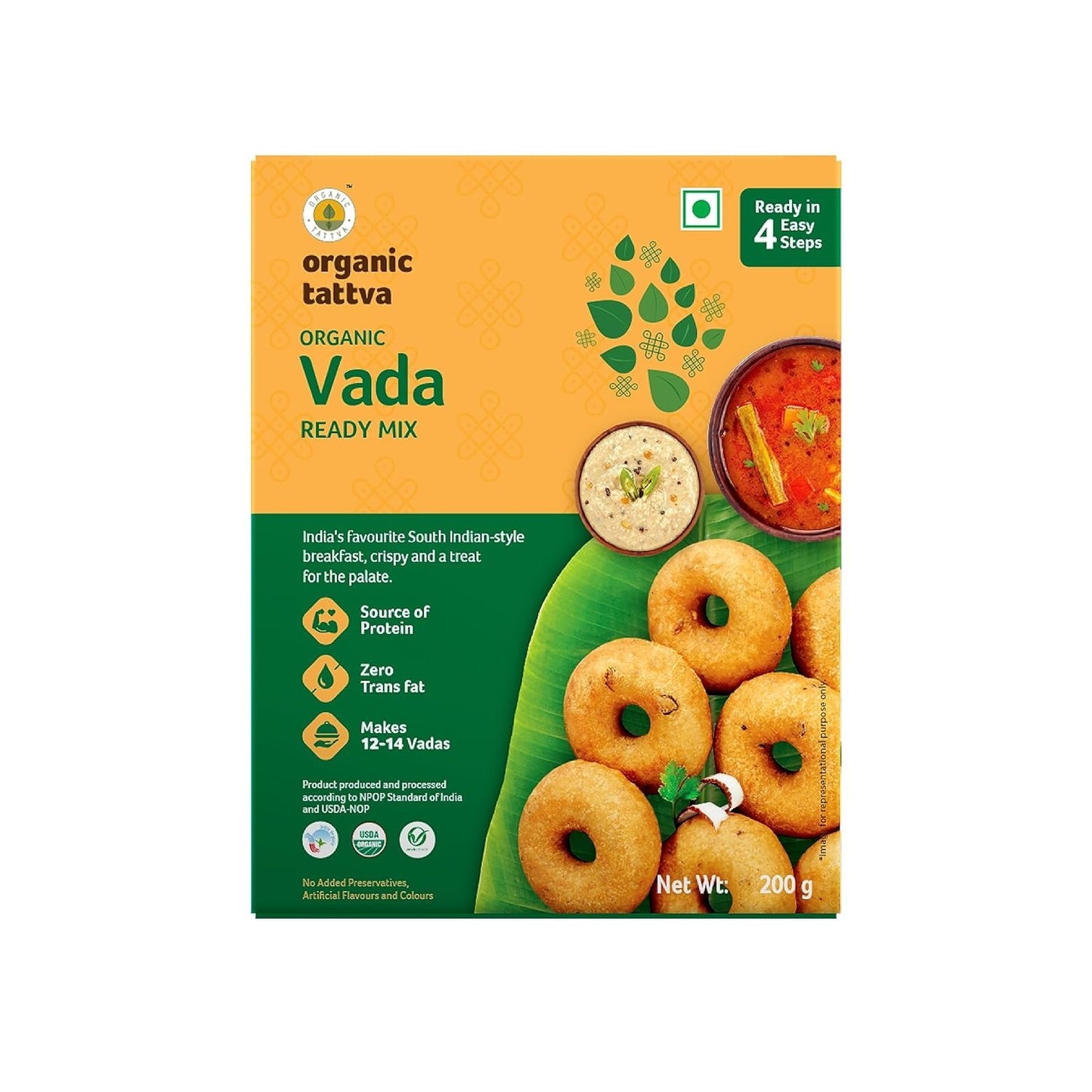 Organic Tattva, Instant Ready to Eat Vada Mix- 200 Gram