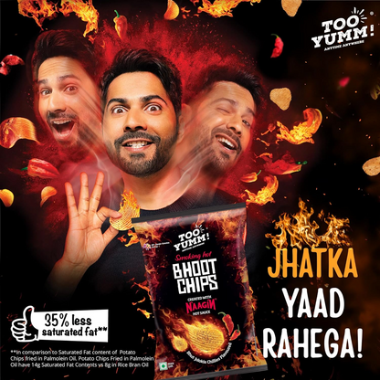 Too Yumm! Bhoot Chips | Created With Naagin Hot Sauce | Tasty & Spicy | Bhut Jolokia Chillies | Potato Chips | 90g