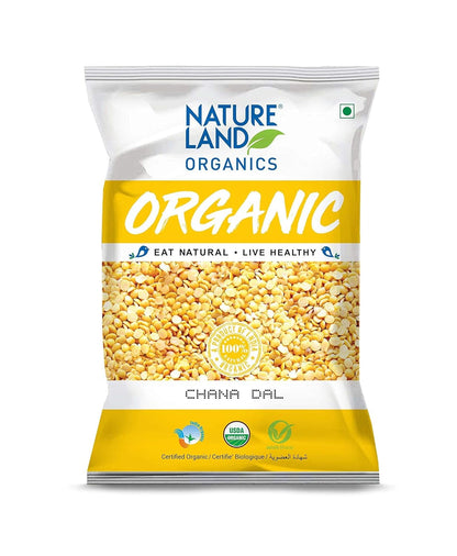 Natureland Organics Chana Dal 1 Kg - Organic Healthy Pulses