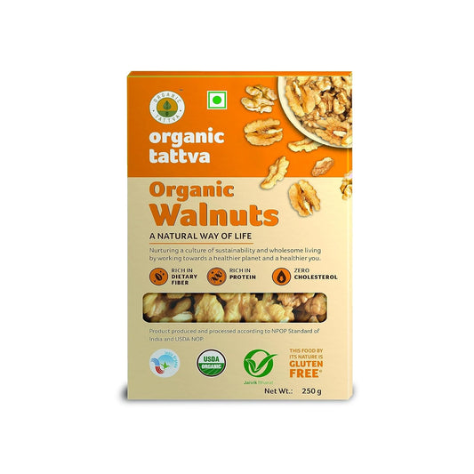 Organic Tattva Organic Walnuts (Akhrot Giri) 250 Gram | Rich in Dietary Fiber, Protein and Antioxidants |