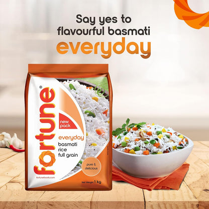 Fortune Everyday Basmati Rice, Full Grain, 1 kg