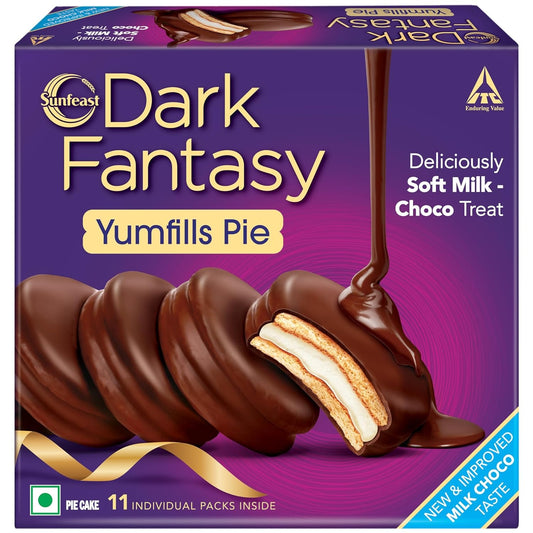 Sunfeast Dark Fantasy Yumfills, 242g/253g, Rich Chocolate Pie Cake