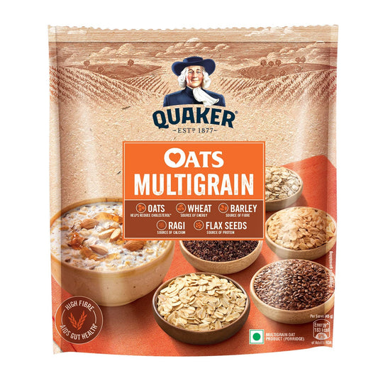 Quaker Oats Multigrain 600g, Rolled Oats Wholegrain, High Protein & Fibre for Weight Loss, Dalia Porridge