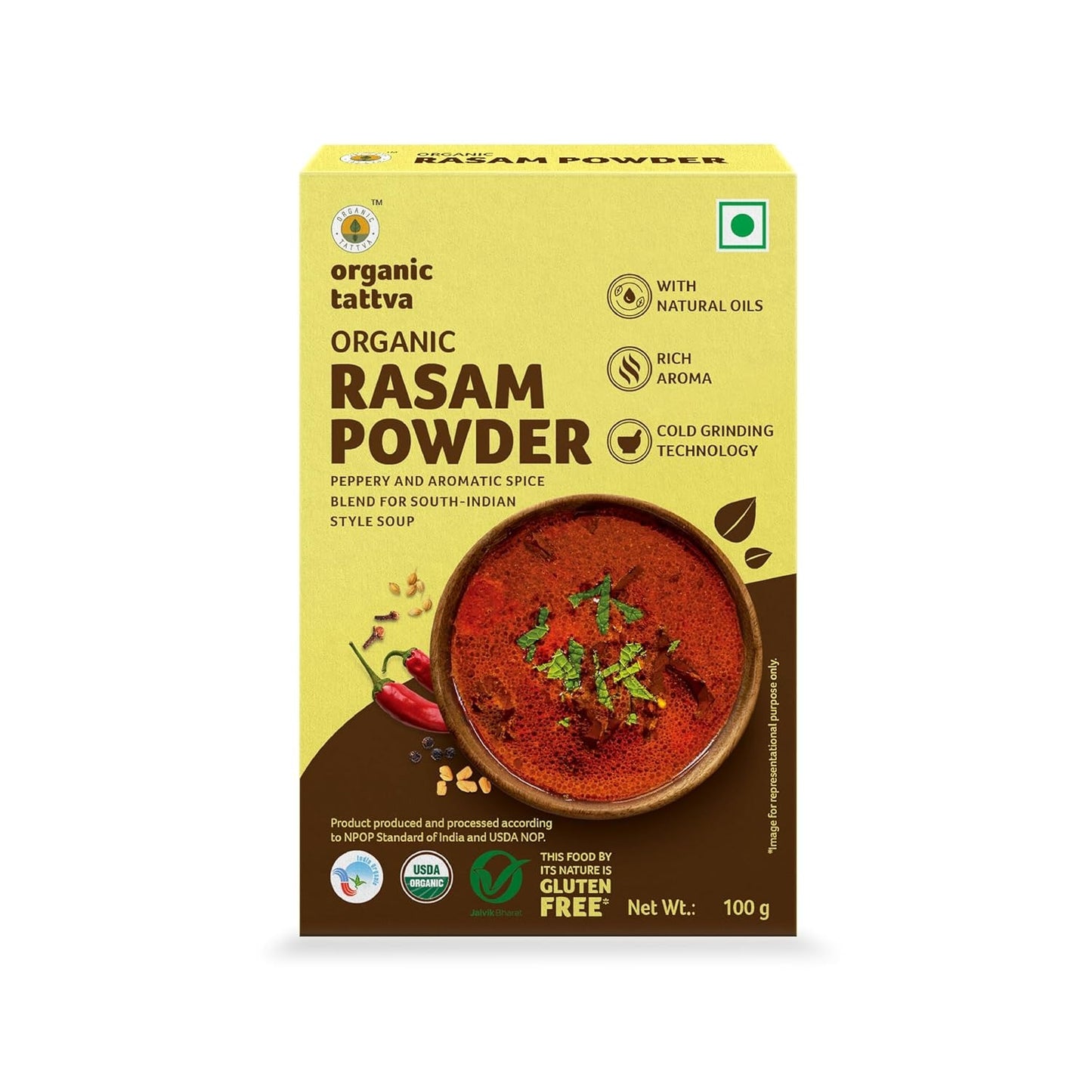 Organic Tattva 'Rasam Masala Powder', No Artificial Additives (100G, Pouch)