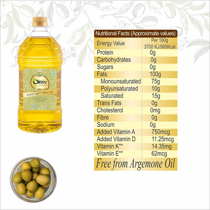 Oleev Extra Light Olive Oil, 2L