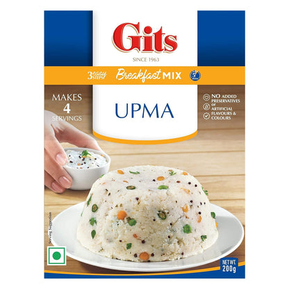 Gits Instant Upma Breakfast Mix, Pure Veg, 200g