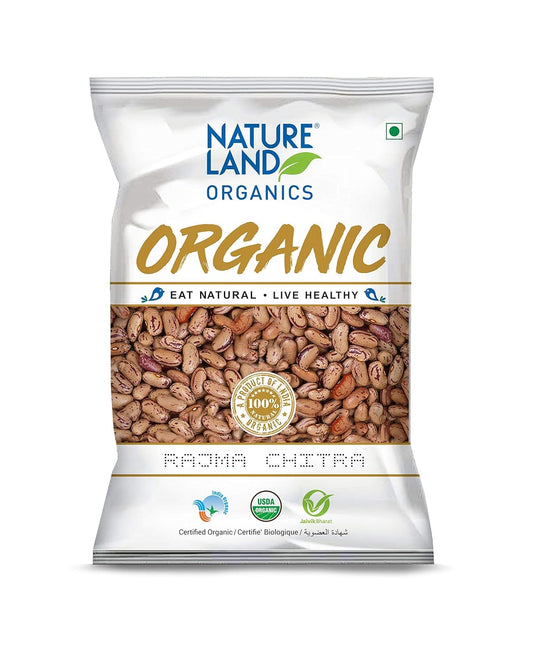 Natureland Organics Rajma Chitra 1 Kg - Organic Healthy Pulses