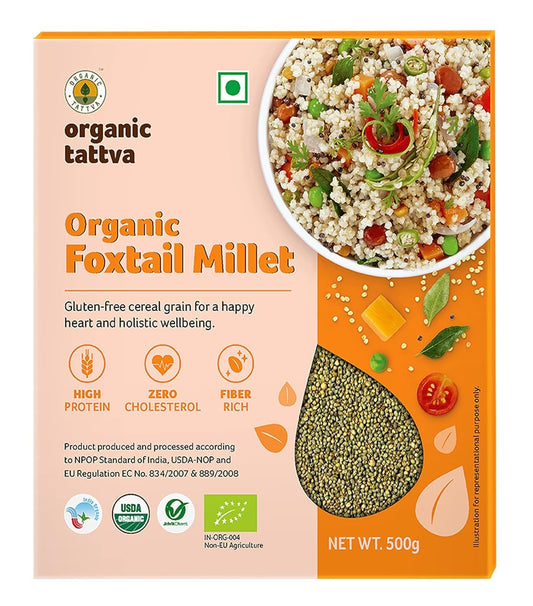 Organic Tattva - Organic Foxtail Millet 500 Gram | High Protein, Zero Cholesterol and Fiber Rich