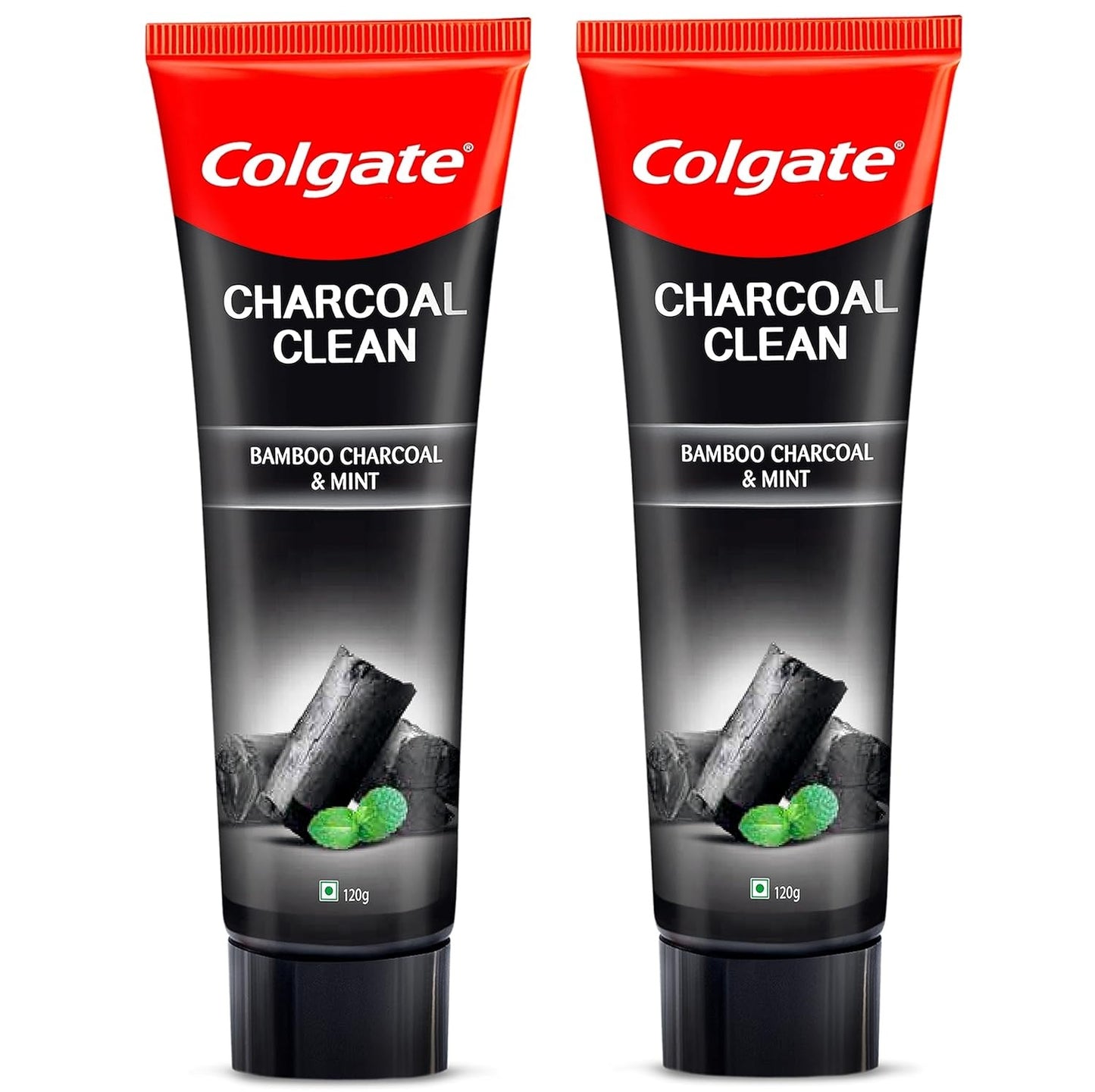 Colgate Charcoal Clean 480g (120g x 4, Pack of 4) Black Gel Toothpaste, Deep Clean Toothpaste With Bamboo Charcoal