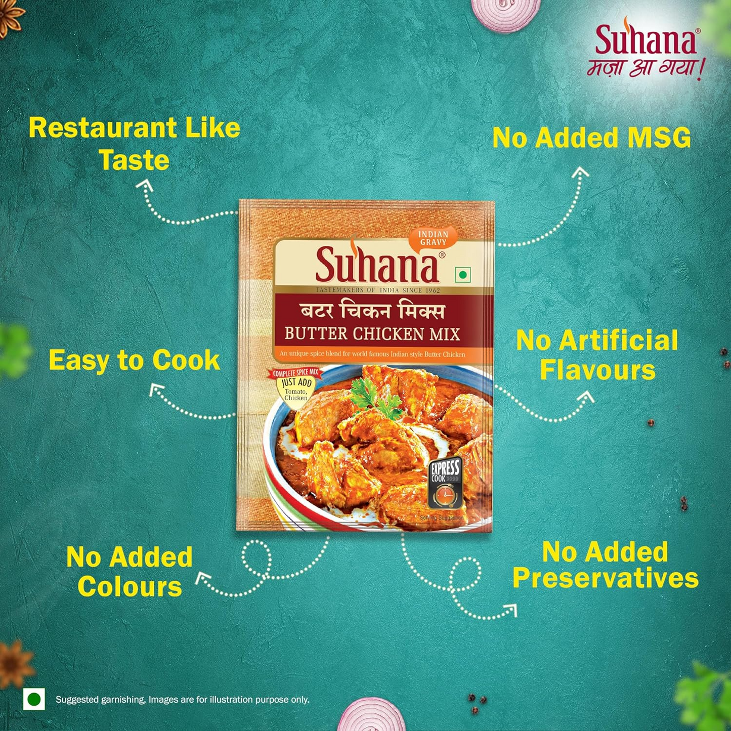 Suhana Butter Chicken | Spice Mix | Easy to Cook 50G - Pack of 6