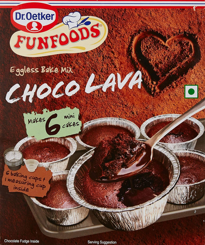 Dr. Oetker FunFoods Eggless Bake Mix Choco Lava, 320g, Makes 6 cakes