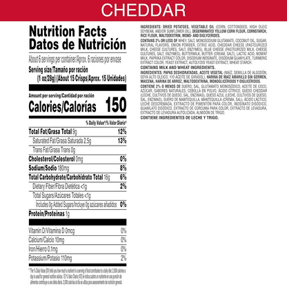 Pringles Potato Chips, Cheddar Cheese, 169g