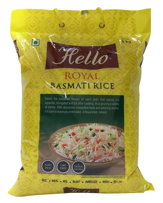 Hello Basmati Rice - Royal, 5kg Bag