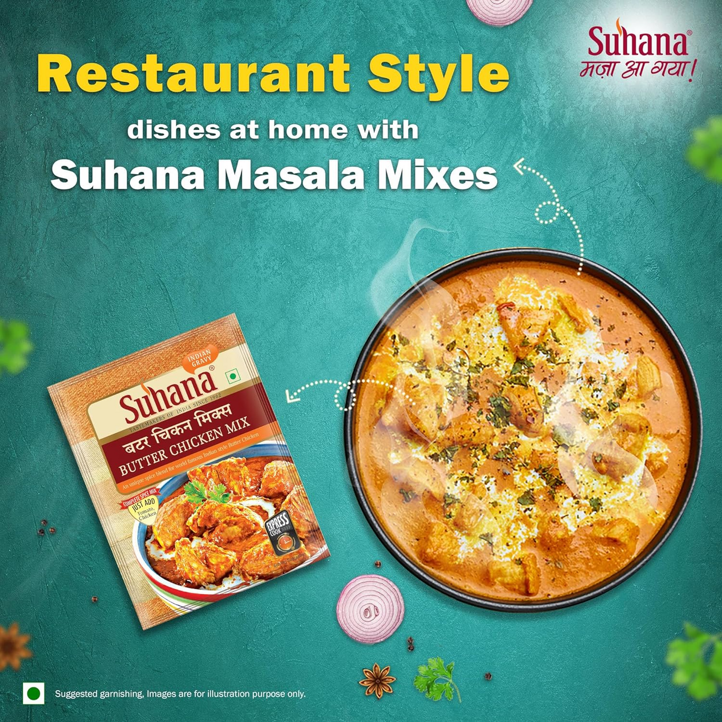 Suhana Butter Chicken | Spice Mix | Easy to Cook 50G - Pack of 6