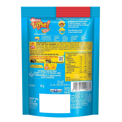 Sunfeast YiPPee! Tricolor Instant Pasta, Creamy Corn, 65g